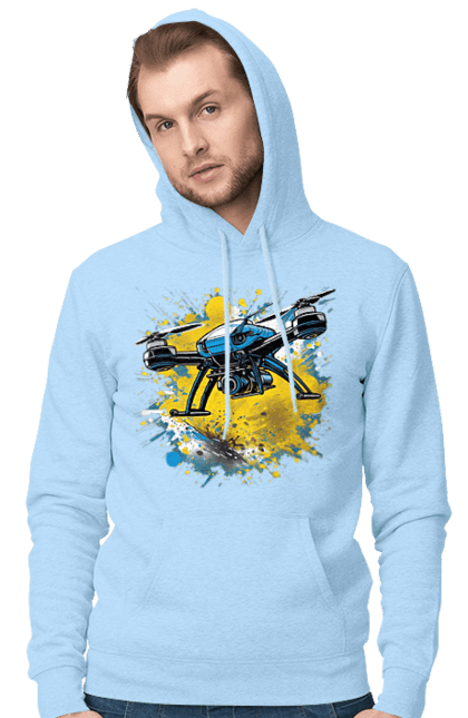 Чоловіче худі з принтом "Дрон". Дрон, зсу, символ україни, україна, фпв дрон. 2070702