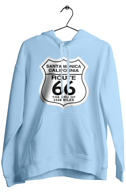 Men`s hoodie with prints Route 66. Bike, biker, biker club, bikers club, brother, brutal, dude, hot asphalt, hot horse, hot rod, motorcycle, motorcyclist, real man, road 50, road 66, road 80, roads of america, roads of ukraine, roads we choose, speed, take, thirst for speed. 2070702