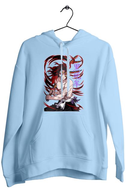 Men's hoodie with prints Demon Slayer Kokushibo. Anime, demon slayer, eternal paradise faith, kimetsu no yaiba, kokushibo, manga, nezuko, twelve kizuki, upper rank six. 2070702