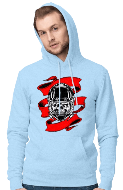 Skull in a motorcycle helmet