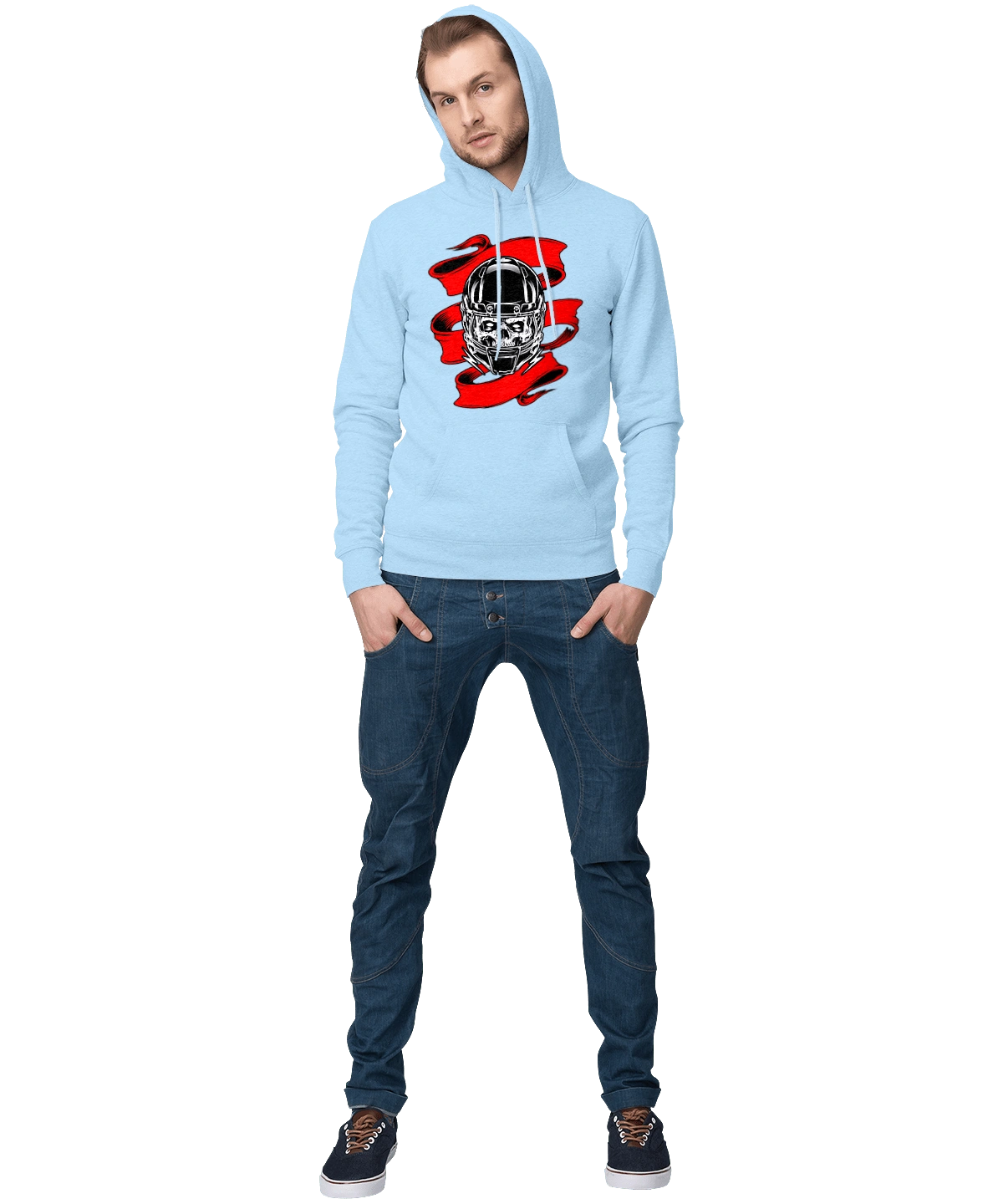 Skull in a motorcycle helmet