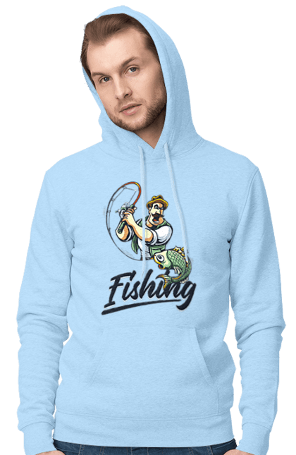 Men`s hoodie with prints Fishing. Fish, fishing, summer, vacation. 2070702