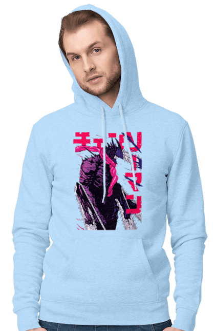 Men's hoodie with prints Chainsaw Man. Anime, chainsaw man, demon, denji, manga, pochita, shonen. 2070702