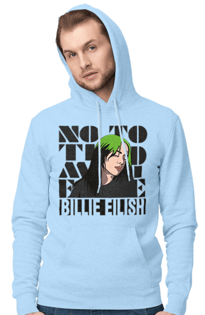 Чоловіче худі з принтом "Біллі Айліш". Біллі айліш, логотип біллі айліш, принт біллі айліш, співачка біллі айліш. 2070702