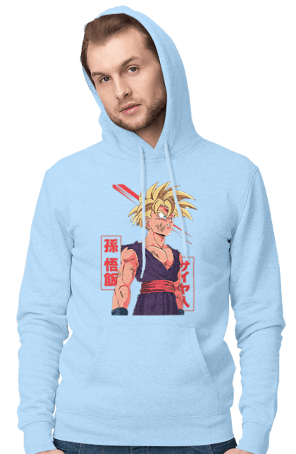 Мужское худи с принтом Жемчуг дракона Гохан. Anime, dragon ball, goku, manga, аниме, гоку, гохан, жемчуг дракона, манга. 2070702