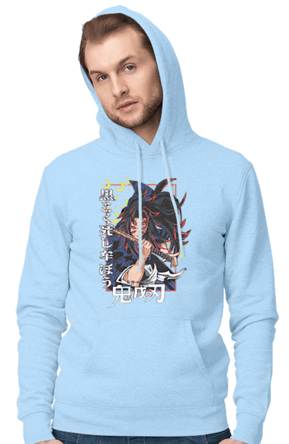 Men's hoodie with prints Demon Slayer Kokushibo. Anime, demon slayer, eternal paradise faith, kimetsu no yaiba, kokushibo, manga, nezuko, twelve kizuki, upper rank six. 2070702