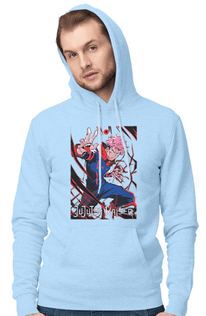 Men's hoodie with prints Jujutsu Kaisen. Anime, dark fantasy, itadori, jujutsu kaisen, magic battle, manga, mystic, sukuna. 2070702