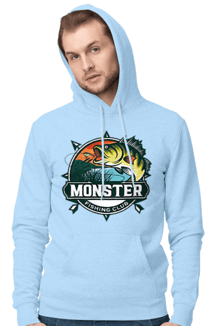 Чоловіче худі з принтом "Рибальський клуб". Відпочинок, рибак, рибальський клуб, хоббі. 2070702