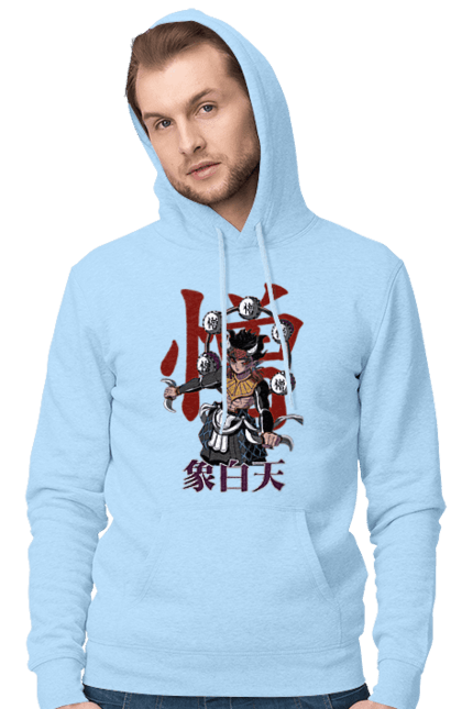 Men's hoodie with prints Demon Slayer Zohakuten. Anime, demon slayer, eternal paradise faith, kimetsu no yaiba, manga, twelve kizuki, upper rank six, zohakuten. 2070702