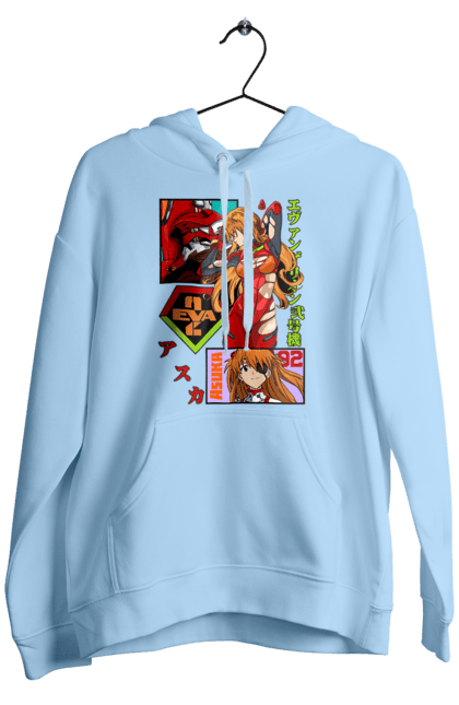 Men's hoodie with prints Evangelion Asuka. Anime, asuka, asuka langley sorry, eva 02, evangelion, eve, kaoru, manga, ray, shinji. 2070702