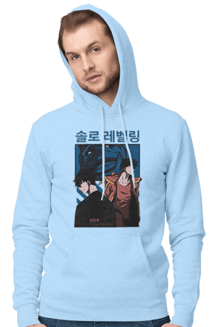 Men's hoodie with prints Solo Leveling. Anime, manga, solo leveling, sung jinwoo. 2070702