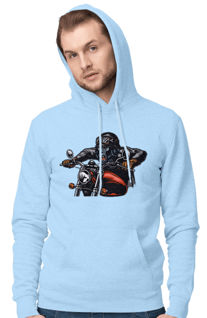 Men`s hoodie with prints Gorilla On A Moped. Gorilla, moped, speed. 2070702