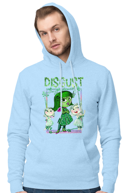 Men's hoodie with prints Inside Out Disgust. Cartoon, disgust, emotions, inside out, pixar. 2070702