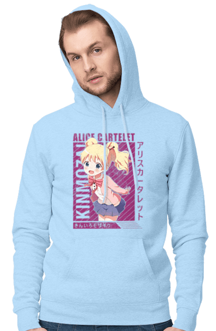 Мужское худи с принтом Золотая мозаика Алиса Картелет. Alice cartelet, anime, kiniro mosaic, kinmoza, manga, алиса, алиса картелет, аниме, золотая мозаика, манга. 2070702