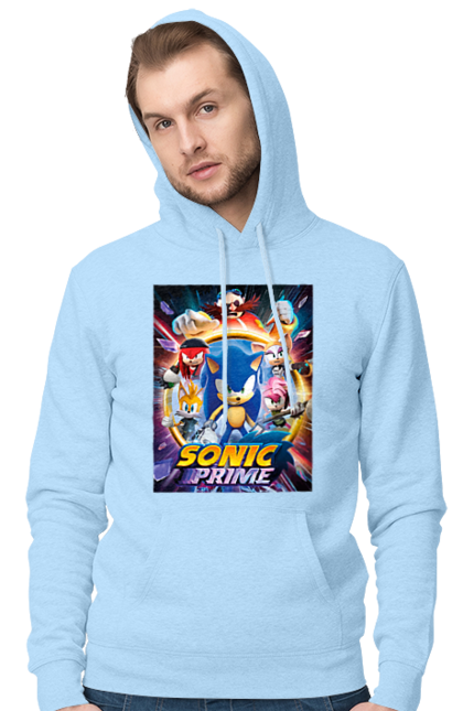 Чоловіче худі з принтом "Сонік". Sega, гра, сонік. CustomPrint.market