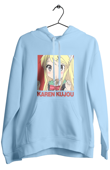 Men's hoodie with prints Kiniro Mosaic Karen Kujo. Anime, gold mosaic, karen, karen kujo, kiniro mosaic, kinmoza, manga. 2070702