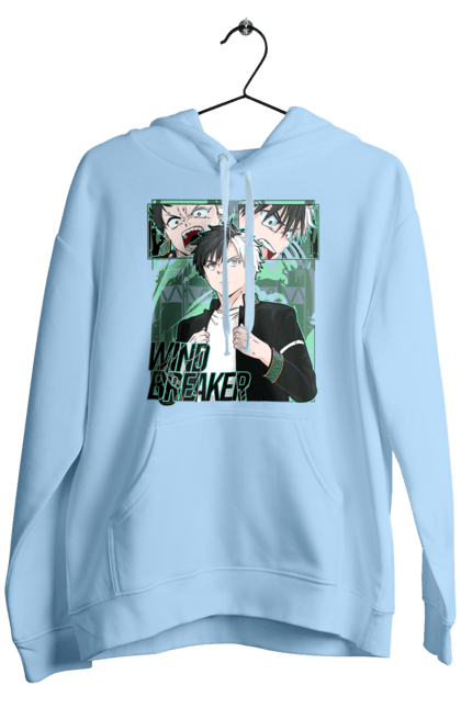 Men's hoodie with prints Wind Breaker Haruka Sakura. Anime, hakura, haruka sakura, manga, sakura, wind breaker, windbreak. 2070702