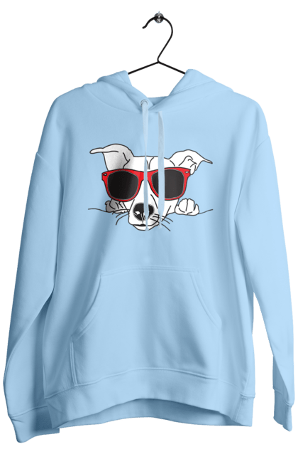 Чоловіче худі з принтом "Собака Визирає". Визирати, окуляри, собака. 2070702