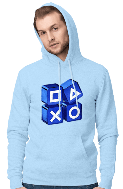 Men`s hoodie with prints Gamepad. Game, gamepad, joystick, playstation, sony. 2070702