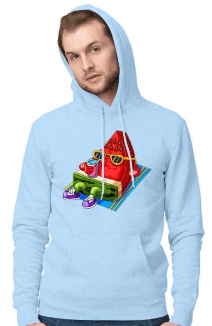 Men`s hoodie with prints Watermelon Drinks Cocktail. Cocktail, summer, watermelon. 2070702