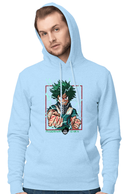 Чоловіче худі з принтом "Моя академія героїв Мідорія". Izuku, midoriya, my hero academia, аніме, ізуку мідорія, манга, мідорія, моя геройська академія. 2070702