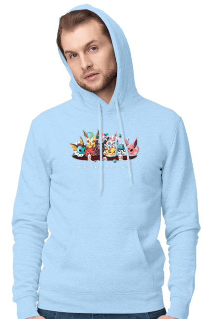 Men`s hoodie with prints Evolution Pokemon. Anime, for children, game, manga, pocket monster, pokemon, to catch pokemon, video game, video game heroes. 2070702