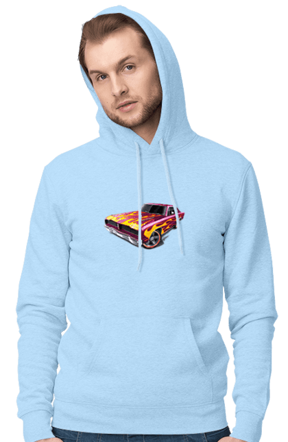 Men`s hoodie with prints Custom car. Airbrushing, auto, by custom, car, fire, flame, machine, tuning. 2070702