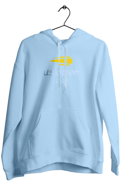Men`s hoodie with prints US Open 2022 tennis tournament. American championship, ball, hard, new york, open championship, players, prize fund, racket, sponsor, tennis. 2070702