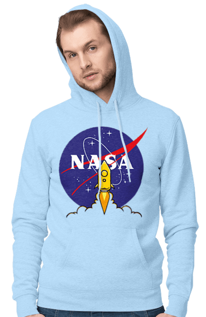 Men's hoodie with prints NASA. Aeronautics, astronautics, aviation, nasa, research, rocket, science, space, technologies, usa. 2070702