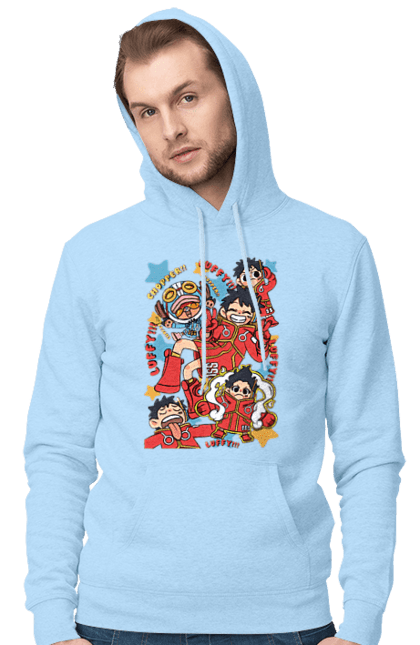 Men's hoodie with prints One Piece Luffy. Anime, luffy, manga, monkey de luffy, one piece, pirates. 2070702