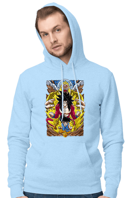 Men's hoodie with prints Dragon Ball. Anime, dragon ball, goku, manga, tv series, vegeta. 2070702