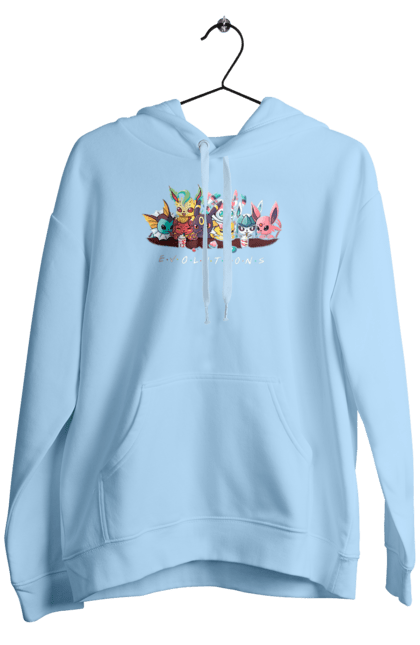 Men`s hoodie with prints Evolution Pokemon. Anime, for children, game, manga, pocket monster, pokemon, to catch pokemon, video game, video game heroes. 2070702