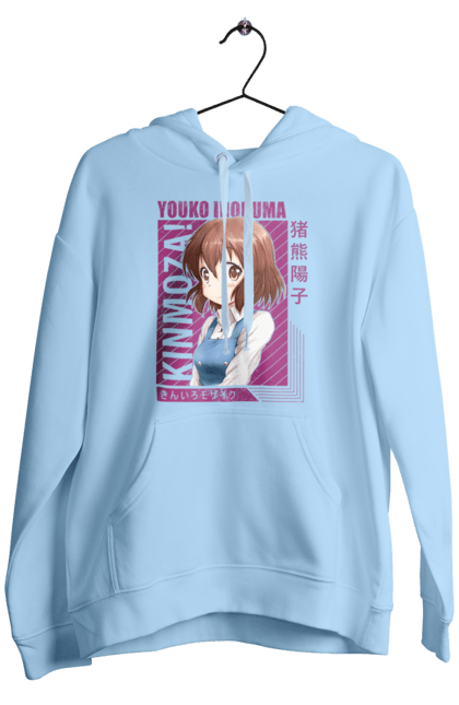 Men's hoodie with prints Kiniro Mosaic Yoko Inokuma. Anime, gold mosaic, kiniro mosaic, kinmoza, manga, yoko, yoko inokuma. 2070702