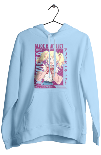 Мужское худи с принтом Золотая мозаика Алиса Картелет. Alice cartelet, anime, kiniro mosaic, kinmoza, manga, алиса, алиса картелет, аниме, золотая мозаика, манга. 2070702