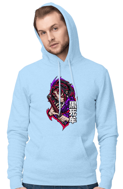 Men's hoodie with prints Demon Slayer Kokushibo. Anime, demon slayer, eternal paradise faith, kimetsu no yaiba, kokushibo, manga, nezuko, twelve kizuki, upper rank six. 2070702