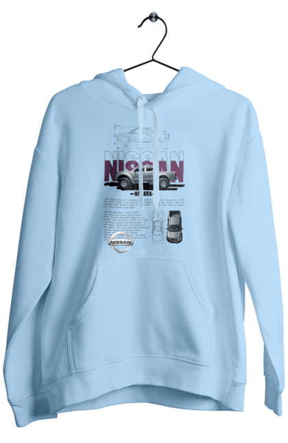 Men's hoodie with prints Nissan Navara. Automobile, car, navara, nissan, nissan motor, pickup. 2070702