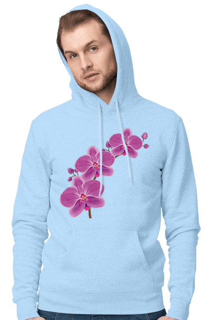 Чоловіче худі з принтом "Гілка Орхідеї". Квітка, орхідея. CustomPrint.market