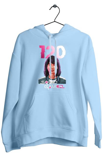 Men`s hoodie with prints Squid Game Cho Hyun ju. 120, cho hyun-ju, netflix, player 120, squid game, tv series. 2070702