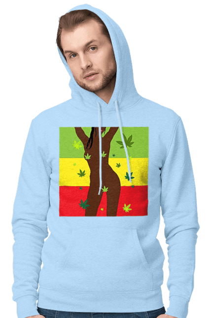 Чоловіче худі з принтом "Гола Дівчина І Конопля". Гола, конопля, курити, сиськи. 2070702