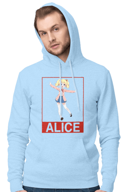 Men's hoodie with prints Kiniro Mosaic Alice Cartelet. Alice, alice cartelet, anime, gold mosaic, kiniro mosaic, kinmoza, manga. 2070702