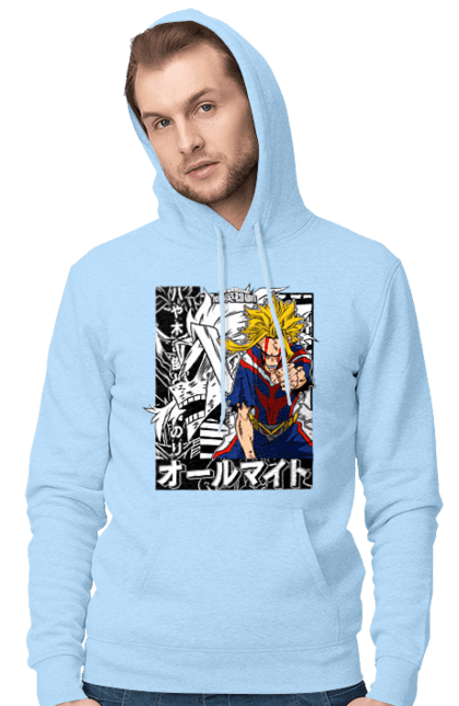 Men`s hoodie with prints My hero academy All Might. All might, anime, manga, mga, my hero academy, one for all, yagi toshinori. 2070702