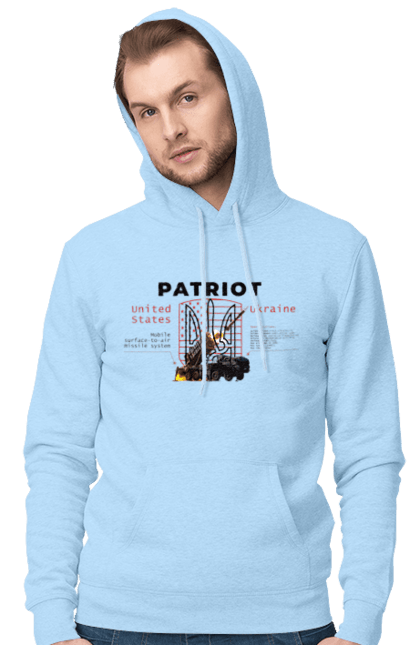 Чоловіче худі з принтом "Patriot". Caesar, himars, patriot, залужний, зброя. 2070702