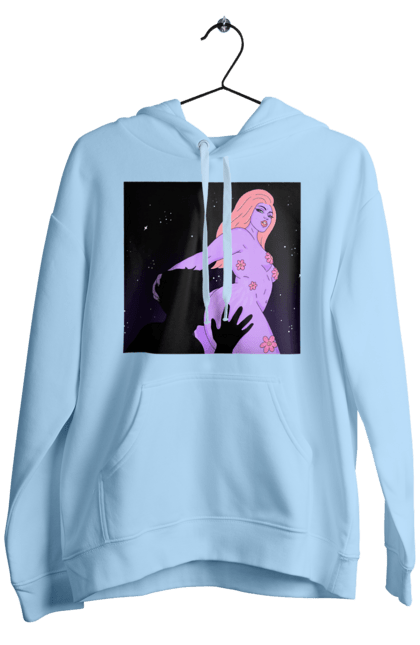 Чоловіче худі з принтом "Фіолетова Дівчина". Дівчина, тіло. 2070702