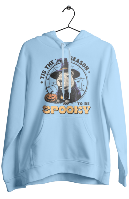 Men's hoodie with prints Capybara Halloween. Animal, capybara, ghost, halloween, holiday, moon, pumpkin, rodent, witch. 2070702