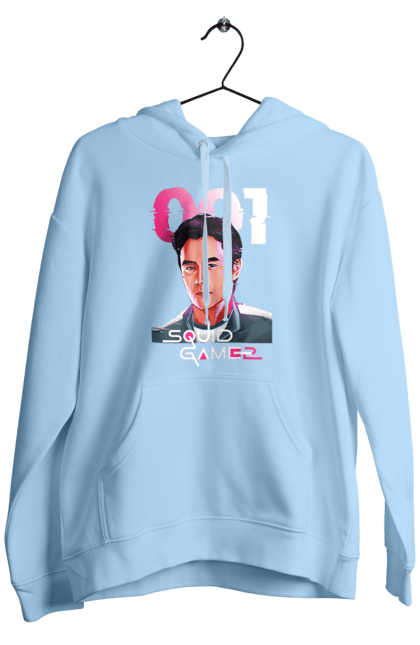 Men`s hoodie with prints Squid Game Hwang In ho. 001, front man, hwang in-ho, netflix, player 001, squid game, tv series. 2070702