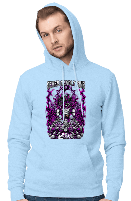 Men's hoodie with prints Seven Deadly Sins Meliodas. Anime, dragon sin, manga, meliodas, seven deadly sins. 2070702