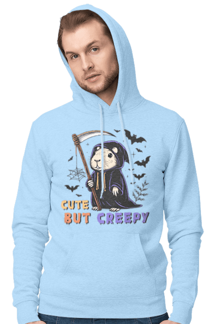 Men's hoodie with prints Capybara Halloween. Animal, capybara, halloween, holiday, pumpkin, rodent. 2070702