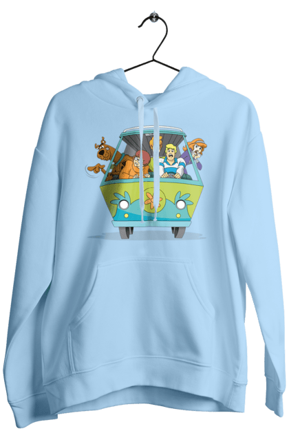 Men`s hoodie with prints Scooby Doo Machine. Car, cartoon, dog, scooby doo. 2070702