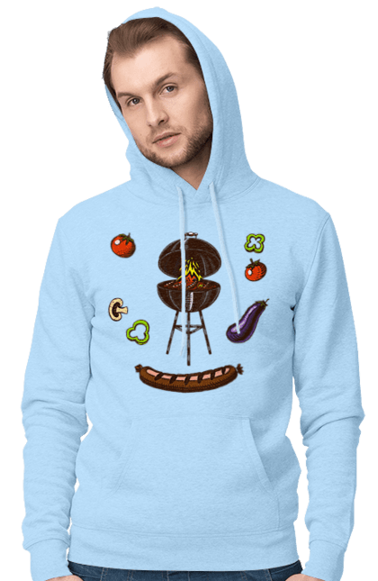 Чоловіче худі з принтом "Барбекю Сосиска". Барбекю, гриль, смажити, сосиска. 2070702