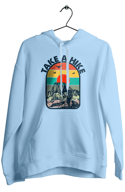 Men`s hoodie with prints Take A Walk Climber, Mountains. Climber, hike, take a walk. 2070702